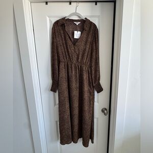BB Dakota Leopard Print Long Sleeve Dress